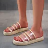 Zapatillas transparentes 2022, sandalias de moda para el hogar para Mujer, zapatos informales de verano, chanclas antideslizantes gruesas para Mujer, chanclas para interior, Y220412