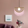 Lampade a sospensione Moderne luci a led Colore giallo / rosa per soggiorno Camera da letto Apparecchi di illuminazione per la casa Lampada WJ10Pendant