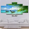 5 pièces impressions sur toile plage bleu palmiers peinture mur Art Anime décor à la maison panneaux affiche modulaire photos pour salon