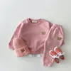 Ensembles de vêtements Toddler Tenues Baby Boy Tracksuis Tracksuis Cute Bear Head Embroderie Sweatshirt and Pantal