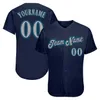 Marina personalizada Gold-Aqua 34213 auténtica camiseta de béisbol
