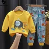 Enfants Garçons Filles Pyjama Ensembles Dessin Animé Imprimer À Manches Longues Mignon T-shirt Tops avec Pantalon Enfant Bébé Automne Vêtements De Couchage 220714