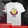 Estado da camisa de algodão do Qatar, camisa personalizada, fãs DIY Número Tshirt High Street Fashion Hip Hop Camiseta casual solta 220616