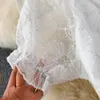 Franska avslappnade klänningar Först kärlek Gentle Wind Super Fairy V-hals midja Slimming Peded paljetter Bubble Kortärmad A-Line Lace Dress Female 2022