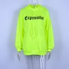 Sexy See Hoewel Mesh Tops Neon Groen Lange Mouw Truien Vrouwen Gebreide Crop Tops Hoodies Ademend Sportwear Sweatshirts LJ201120