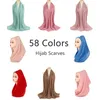 Sciarpa da donna Bubble Chiffon Silk Feeling Hijab Tinta unita Scialli e impacchi Fascia collo musulmano Foulard 220727