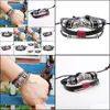 Charm Bracelets Leather Bracelet Adjustable Retro Genuine Bead Chain Infinity Drop Delivery 2021 Baby Dhbik