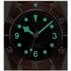41mmメンコーヒーダイヤルウォッチムーブメントステンレススチールサファイアガラスレザーストラップ男性自動機械時計