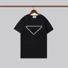 2021 Luxury Casual prad T shirt New men's Wear designer Short sleeve prad T-shirt 100% cotton high quality wholesale black and white