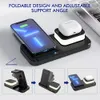 4 em 1 Qi Fast Wireless Charger Stand com Night Lamp para iPhone 13 12 11 X 8 Apple Watch 7 Airpods Pro LED Light Dock Station Dockable Charging Samsung S21 S20