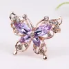 Crystal Cartoon Futterfly Brosches for Women tredimensionell personlighet Diamond Brosch Pin Jewelry Clothing Corsage Kvinna