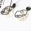 Stud Abstract Face Boucles d'oreilles Creative Women Jewelry Fashion Gift Art Hollow Dangle