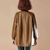 O-Neck Spring Woman's PU Leather Jackets Leng Sleeve Casuary Ladies Faux Leather Coat