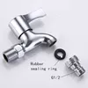 Wall Mount G1/2 Washing Machine Faucet Stainless Steel Laundry Bathroom Bibcock Garden Faucet Chrome Finish Water Tap