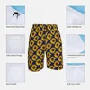 Pantaloncini da uomo Allegro bordo girasole Fiore giallo brillante Pantaloni corti da spiaggia Elastico in vita Modello Design Costume da bagno Taglie fortiUomo