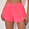 LU-0260 Marca Roupas de Yoga Femininas Shorts Calças Curtas para Exercícios com Bolso com Zíper Roupas Fitness para Meninas Correndo Calças Femininas Elásticas Roupas Esportivas