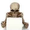 Kreatywny szkielet czaszka wisząca na ścianę toaletą uchwyt na papier toaletowy Rzemiosło Szkielet Kształt Rzeźba Tkanki Przechowywanie akcesoria do kąpieli 220624
