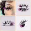 Nowa moda Highlight Pink Blue Lashes 25mm Kolorowe Mink Eyelashes Festivals Party Rainbow Multi Two Tone Custom Pakiet