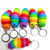 Kleurrijke slak Slak Keychain Caterpillar 7,5 cm Fidget Toys Super Decompressie Creatieve auto Key Chain Bag Poll Hanger Geschenken