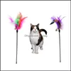 Jouets pour chats Fournitures Pet Home Garden Soft Colorf Plume Bell Rod Jouet pour chats Chaton drôle Jouer interactif WQ242 Drop Livraison 2021 Dqo4