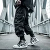 Houzhou Black Cargo Pants Men Joggers Hip Hop Techwear Pants Hippie Cargoズボンのためのストリートウェアプラスサイズ特大220706