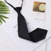 Clip nera su cravatta al collo stretta e setosa Cravatta da donna liscia e sottile Stile coreano Semplice Elegante All-match Trendy Unisex