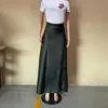 Rokken elegante lange rok stijlvolle maxi solide kleur mode faux lederen vrouwen