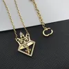 Personality Crown Diamond Pendant Necklaces Thin Letter Chain Necklace Simple Chic Unisex Necklaces