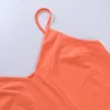 Orange Frühling rückenfreie sexy Lady Camis Tops Spaghetti Strap Chic Satin glänzend Sommer Tanks ärmelloses Top G2689 220316