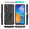 Armor Phone Cases For Huawei P Smart 2019 2020 2021 P30 P40 Lite Mate 30 40 Pro Plus Car Magnetic Holder Cover Ring Bracket