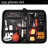 Kits d'outils de réparation 149 151 153 pièces, Kit de montre, mouvement, ouvre-bouteille, assemblage, entretien arrière, batterie de remplacement, Hele22