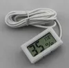 Mini Digital LCD Termômetro LCD Instrumento Higrômetro de temperatura Medidor de umidade Sonda de termômetro branco e preto