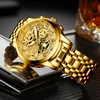 NEKTOM Mannen Horloges Luxe Topmerk Gouden Horloge Roestvrij Staal Grote Mannelijke Horloge Geel Quartz Sport Horloges voor Man 220530