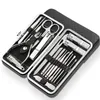 Qmake 19 In 1 Stainless Steel Manicure Set Professional Nail Clipper Pedicure Tools Ingrown Tooenail Trimmer 220630