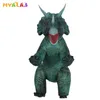 Mascote boneca traje voando pterodáctilo inflável halloween explosão trajes para adulto dino t-rex homens triceratops vestido de corpo cheio verde