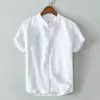 Casual Shirts Men Fashion Clothing Summer Clothes For Men Linen Shirt Casual Short Sleeve Tshirt Tops Breathable Cool Slim Fit L220704