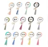 Favor Wooden Tassel Bead String Bracelets Keychain Silicone Beads Women Girl Key Ring Wrist Strap for Car Chain Wristlet Beaded Portable Gift DHL GC1117S2