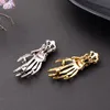 Pins Brooches Gothic Men's Skull Hand Inlaid Rhinestone Brooch Satan Pin Fashion Retro Men And Women Halloween Decoration GiftPins