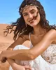 Vestidos de casamento simples de praia feito sob encomenda Made Renda Appliques Noiva Vestido Boho Espaguete Corre uma linha Vestidos nupciais