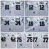 NCAA Football College 34 Bo Jackson 16 Jim Plunkett 32 Marcus Allen Jerseys 25 Fred Biletnikoff 12 Ken Stabler Lester Hayes Man Vintage Black White