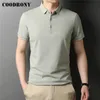 COODRONY marque haute qualité été classique couleur Pure décontracté à manches courtes coton Polo hommes mince doux Cool vêtements C5200S 220620