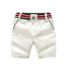 Cavalheiro das crianças Roupas de verão listrado Tops de manga curta + shorts brancos 2 pcs conjuntos de roupas para crianças bebê meninos festa ternos 220326
