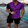 Geo Print Men Golf Golf Tracksuits قصيرة الأكمام البولو في الهواء الطلق قمصان الصيف المطبوعة للرجال ملابس غير رسمية بالإضافة إلى حجم 3XL Poloshirt Tracksuit Shirt Polos