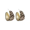 Hoop Huggie Origin Summer Vintage Leopard Schwarz Braun C-Form-Ohrring für Frauen Goldfarbe Metallic-Schmuck PendientesHoop