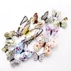 12st/set Multicolor Double Layer Wings 3D Butterfly Wall Sticker Magnet PVC Butterflies Kyl Klistermärke