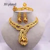 Ensembles de bijoux Dubai Gold Cadeaux de mariage indiens africains pour femmes Collier Bracelet Boucles d'oreilles Bague Bijoux Ethiopie Set 201222