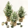 Juldekorationer Pine Needle Christmas Tree Mini Artificial Flowers for Home Decorations