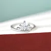 Wedding Rings Sparkling Luxury Jewelry Real 925 Sterling Silver Crown Rings Cut White 5A Cubic Zirconia Diamond For Women Engagement Ring Friend Gift With Box Size 6-9