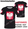 Polônia de verão pólos personalizados tshirt homens esportes camiseta diy tee polska emblema camisa personalizada pl country polacy camiseta 220616