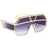 Sonnenbrille Großhandel Männer Frauen modische übergroße geometrische Metallrahmen UV -Schutz PC Objektiv Sonnenbrille Stylische Farbtöne Sonnenbrandssessunglas
